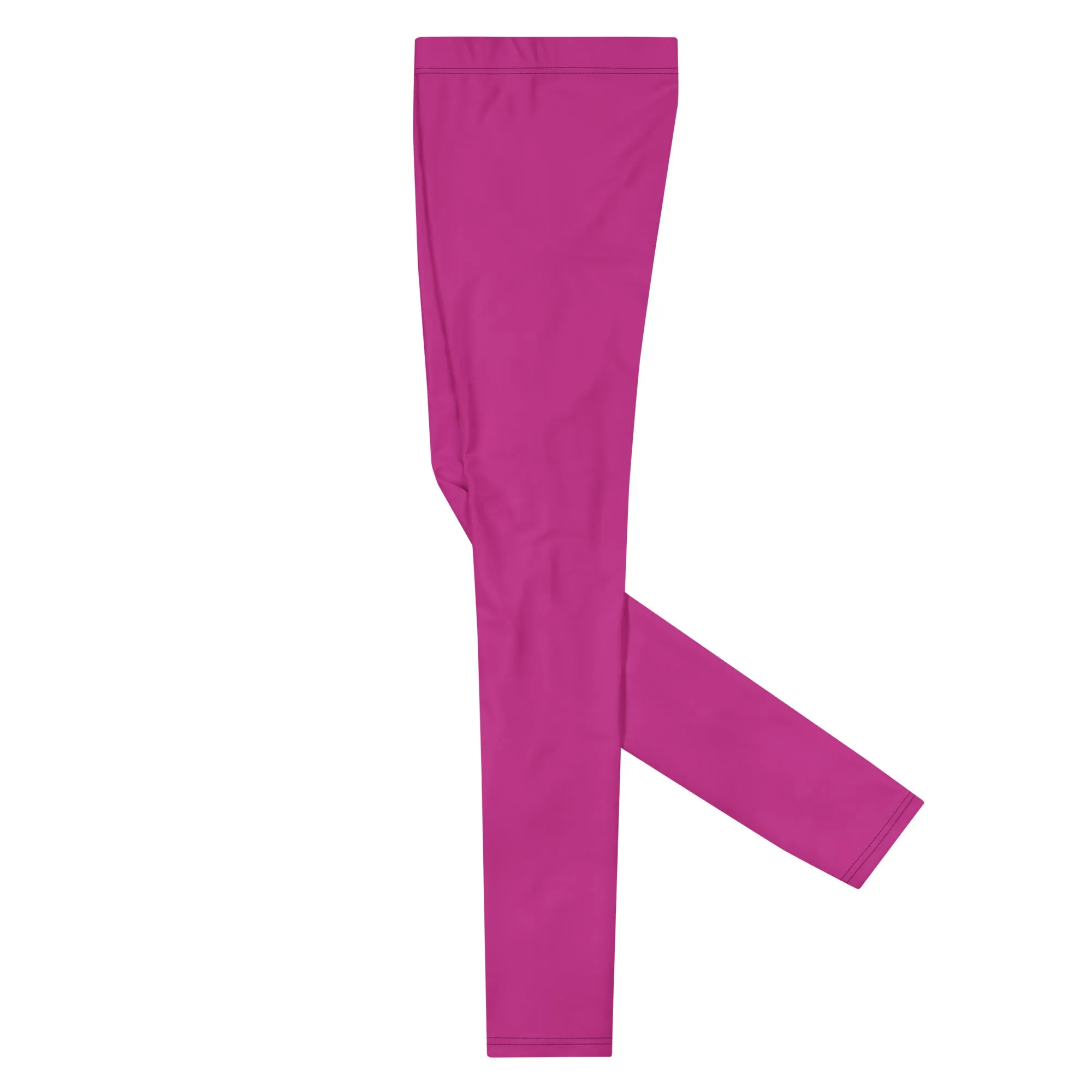 Hot Pink Solid Men's Leggings, Solid Pink Color Men's Tights Compression Pants - Made in USA/EU/MX