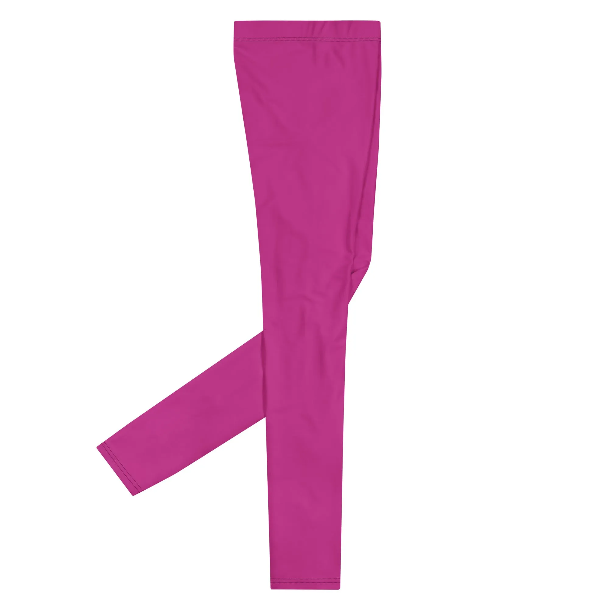 Hot Pink Solid Men's Leggings, Solid Pink Color Men's Tights Compression Pants - Made in USA/EU/MX