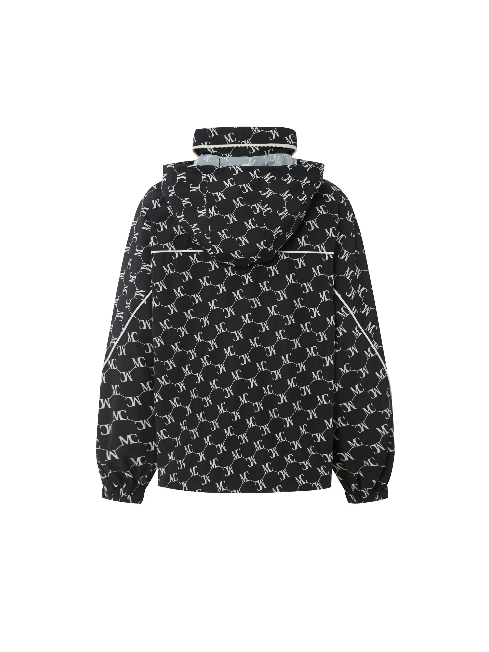 HOT SALE Monogram Print Hooded Trench Coat