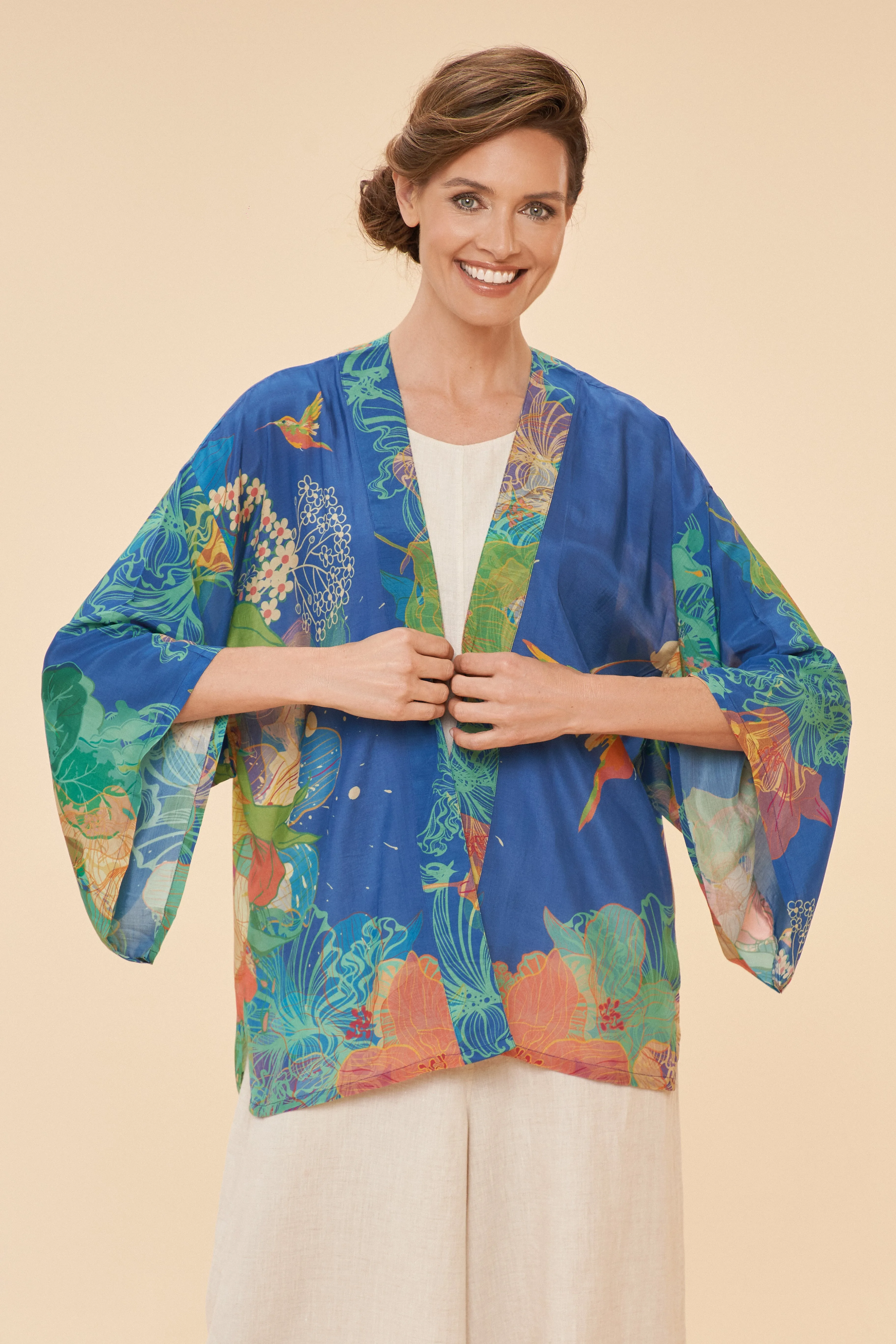 Hummingbird Denim Kimono