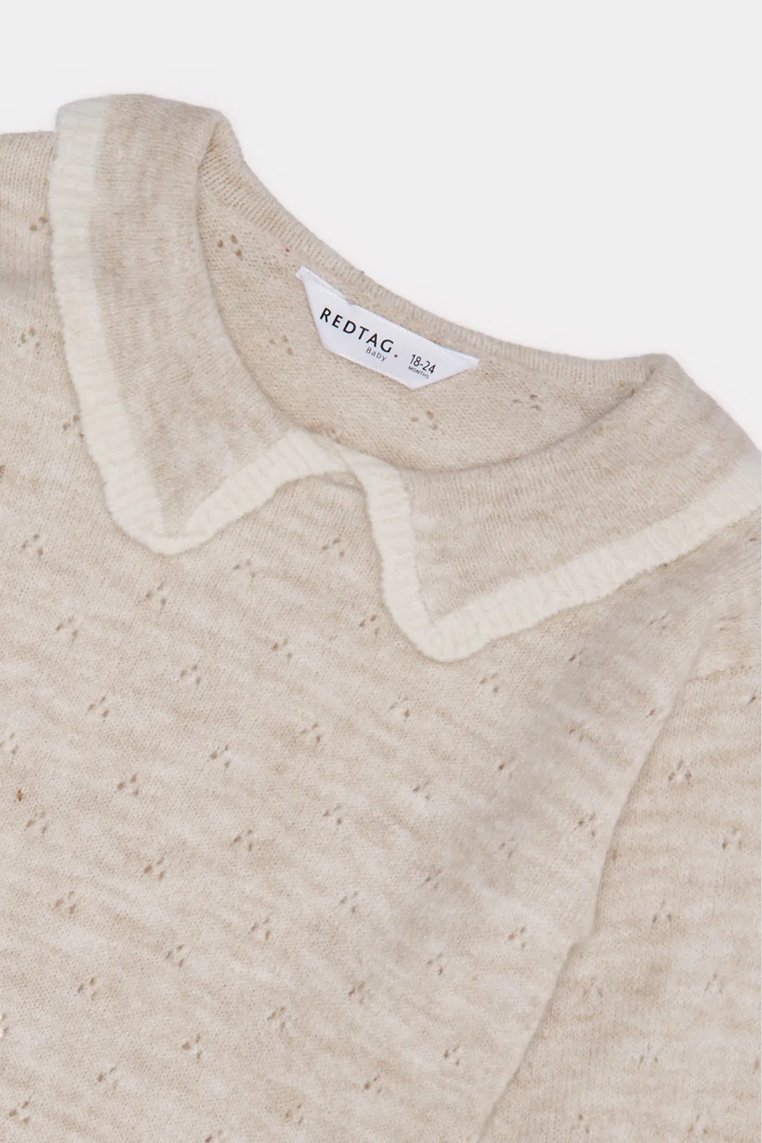 Infant Girls Beige Knitted Pullover