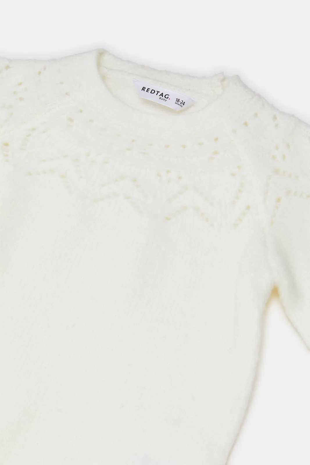 Infant Girls Ivory Knitted Pullover