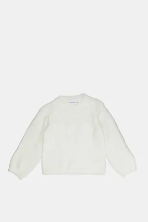 Infant Girls Ivory Knitted Pullover