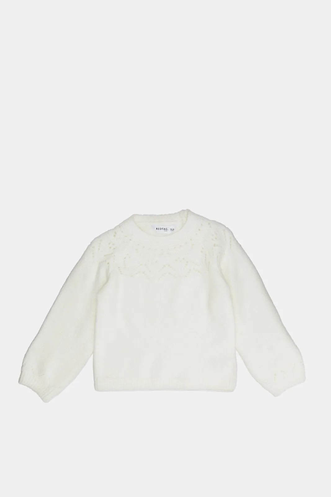 Infant Girls Ivory Knitted Pullover