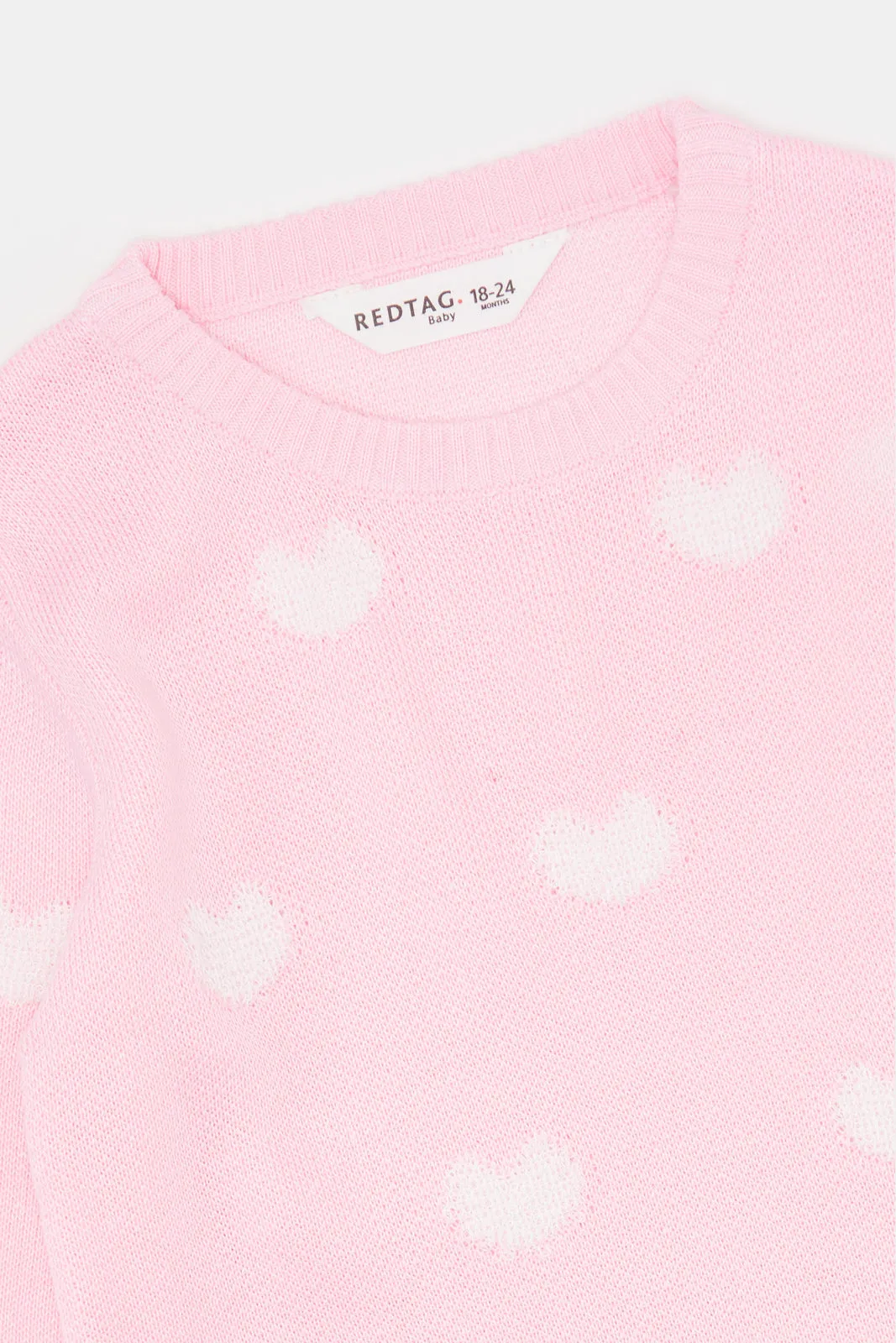 Infant Girls Pink Knitted Sweater