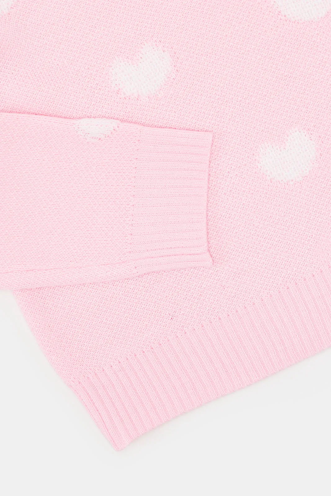 Infant Girls Pink Knitted Sweater