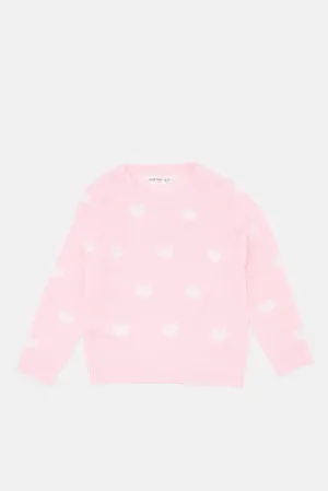 Infant Girls Pink Knitted Sweater