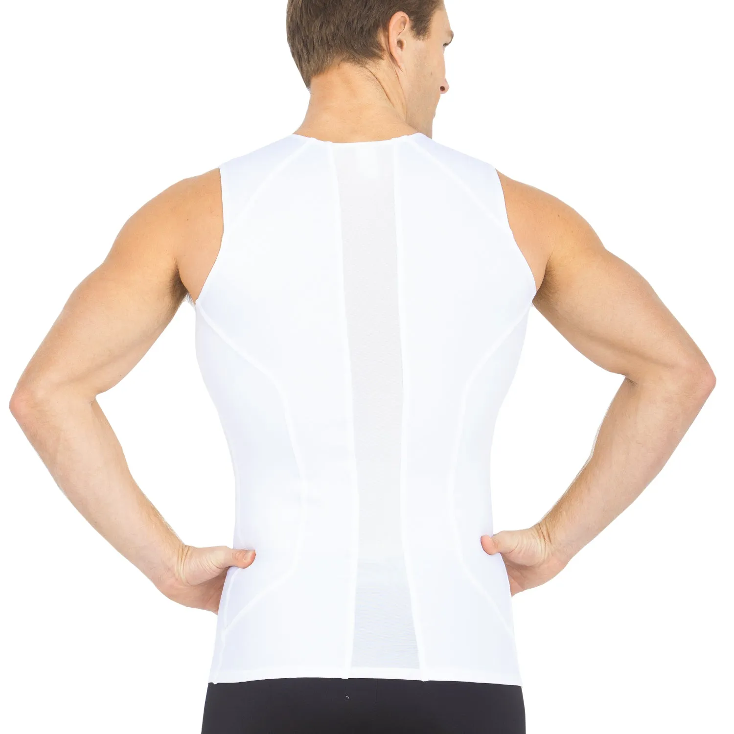 Insta Slim Compression Side & Back Mesh Panel Sleeveless Crew Neck MSC2307