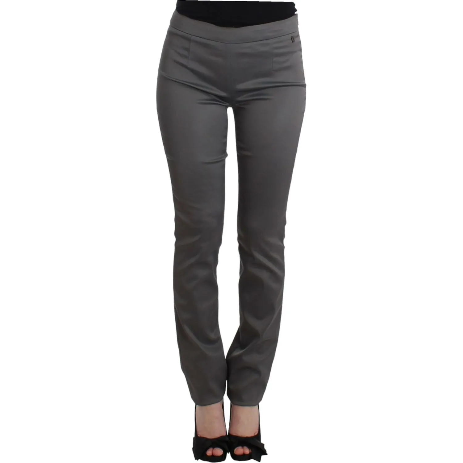 John Galliano Chic Gray Slim-Fit Designer Pants