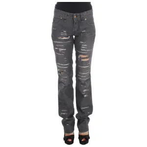 John Galliano Chic Gray Wash Straight Fit Jeans