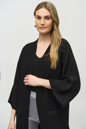 Joseph Ribkoff Black Embellished Kimono Sleeve Cover-Up 244911