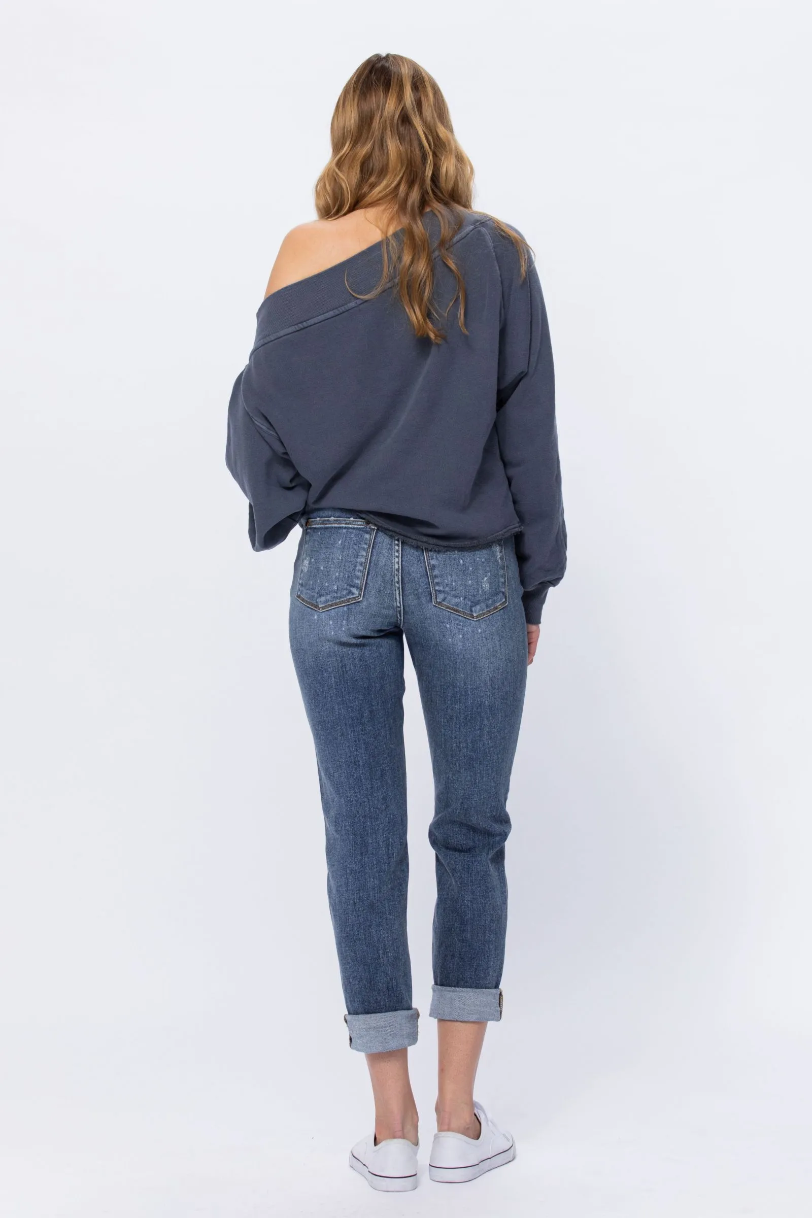 Judy Blue High Rise Bleach Splash Boyfriend jeans