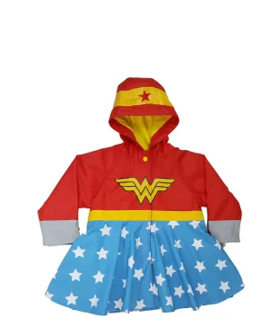 Kids Wonder Woman Raincoat - Red