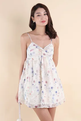 KURA FLORAL KNOT DRESS IN BLUE