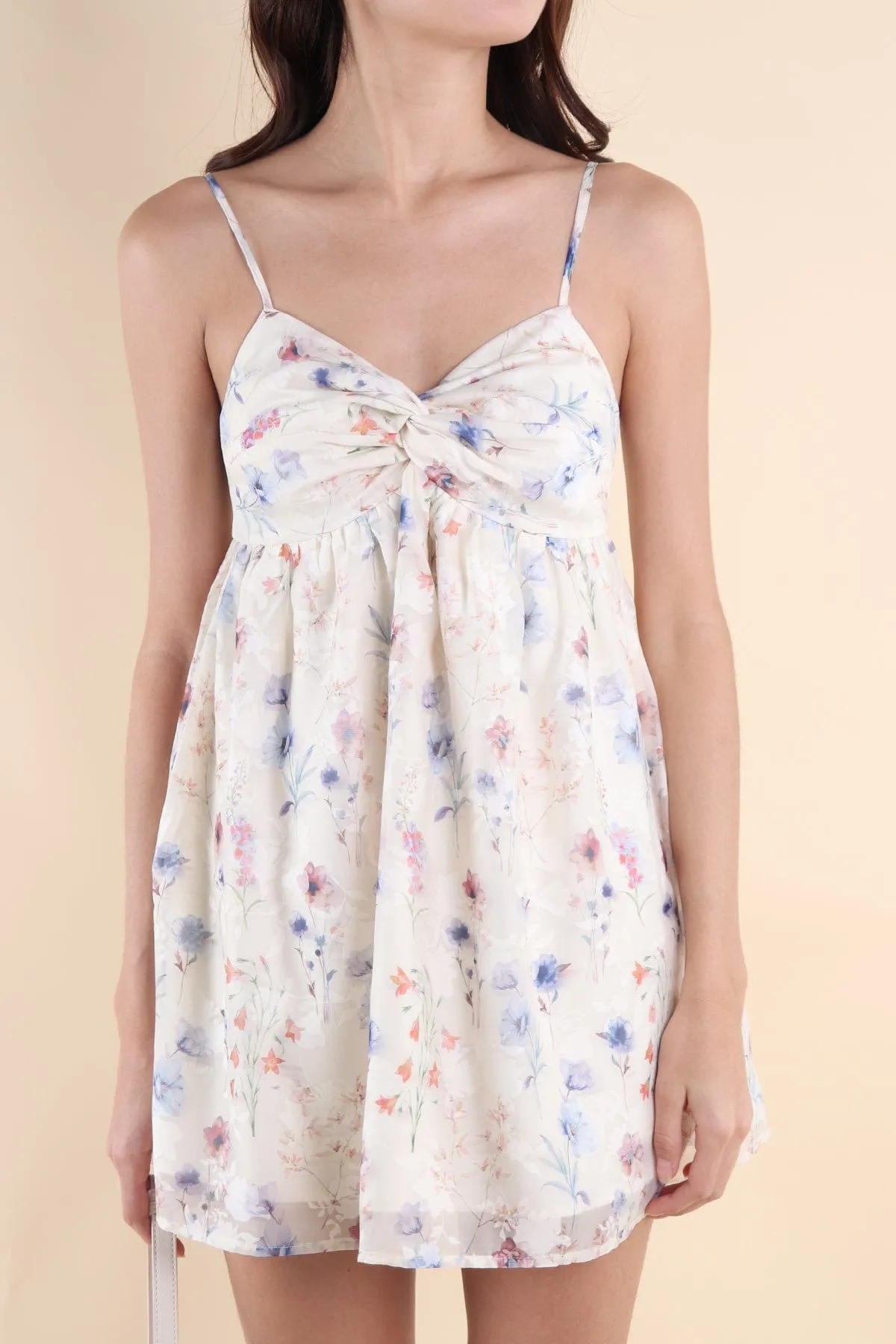 KURA FLORAL KNOT DRESS IN BLUE