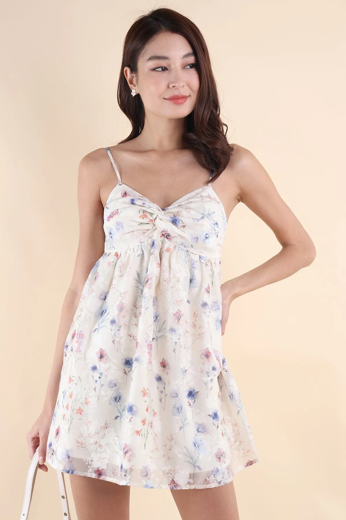 KURA FLORAL KNOT DRESS IN BLUE