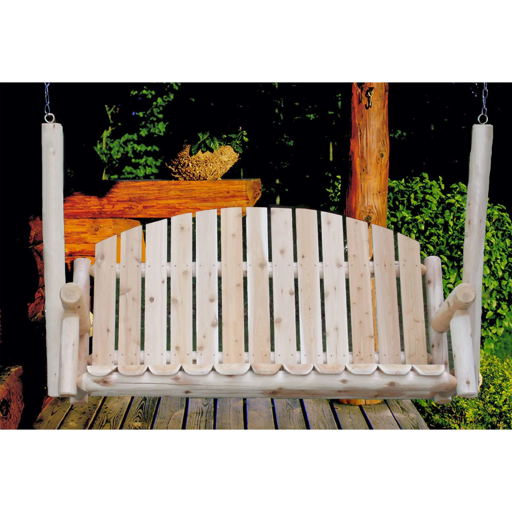 Lakeland Mills Cedar Country Garden Porch Swing - 5 Foot