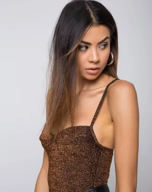 Lanti Bodice in Glitter Lurex Bronze