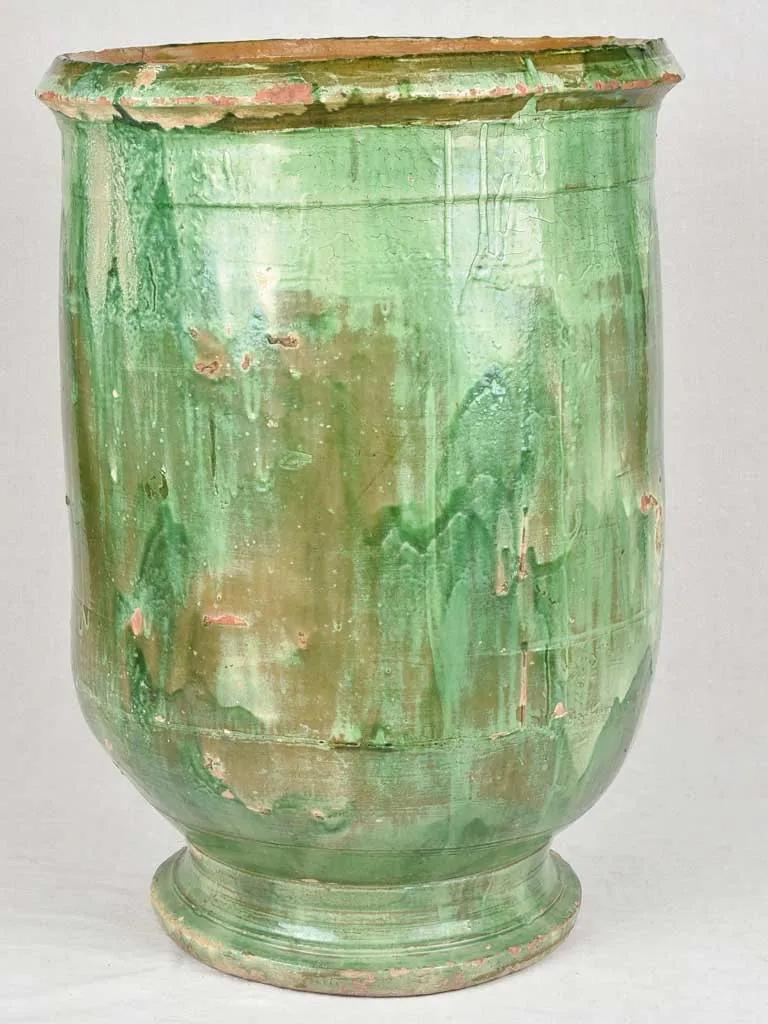 Large 19th century Olive jar with green glaze - Tournac 33½"