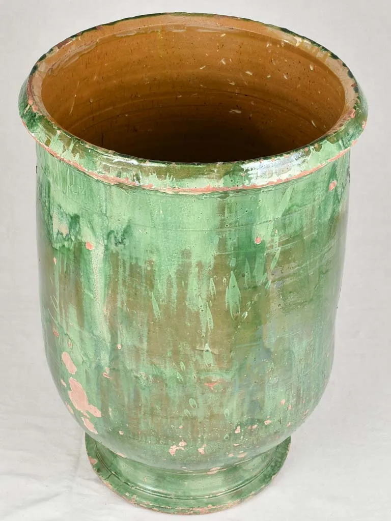 Large 19th century Olive jar with green glaze - Tournac 33½"