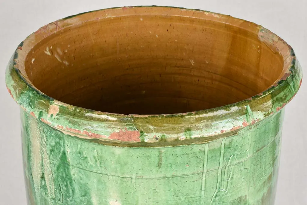 Large 19th century Olive jar with green glaze - Tournac 33½"