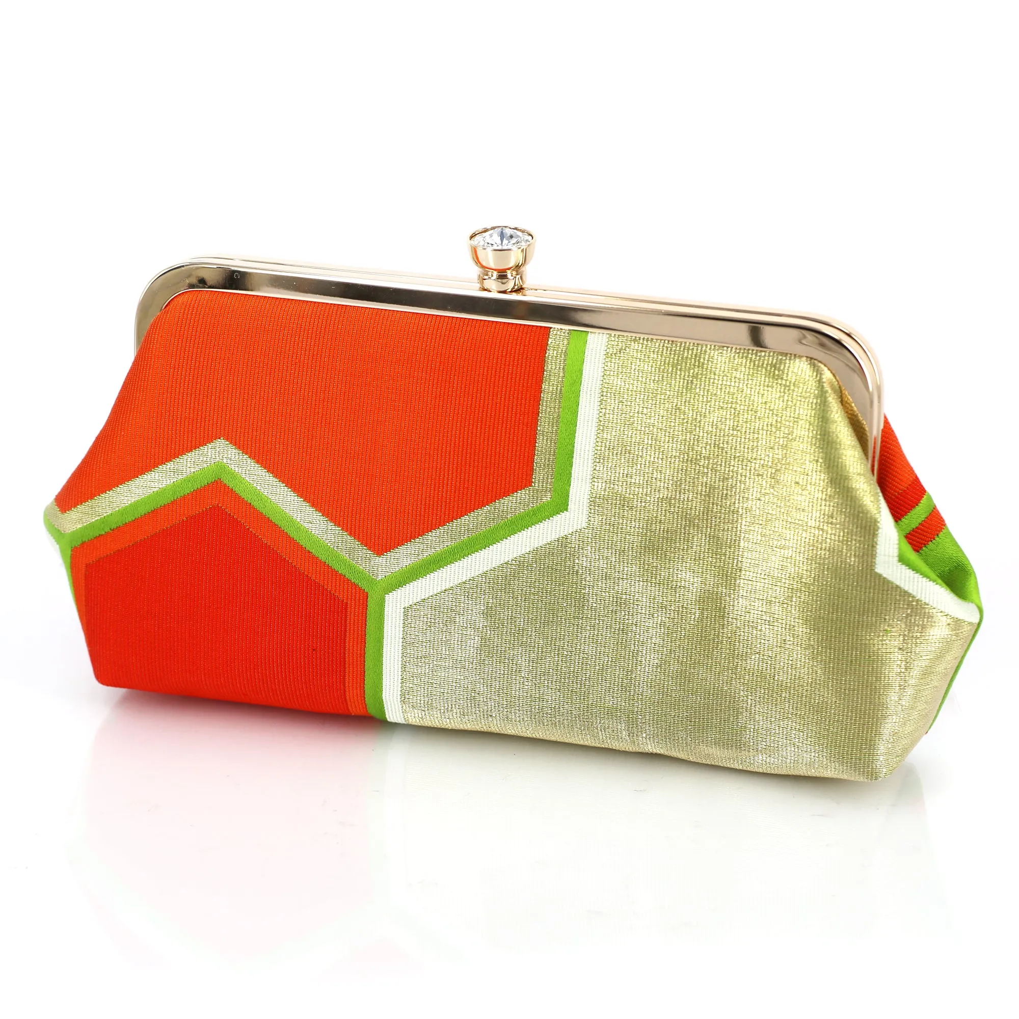 [LAST ONE] Bishamon in Orange and Green | Upcycled from vintage Japanese Obi