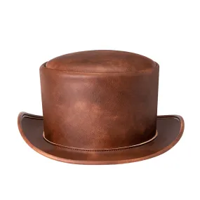 Leather Brown Top Hat