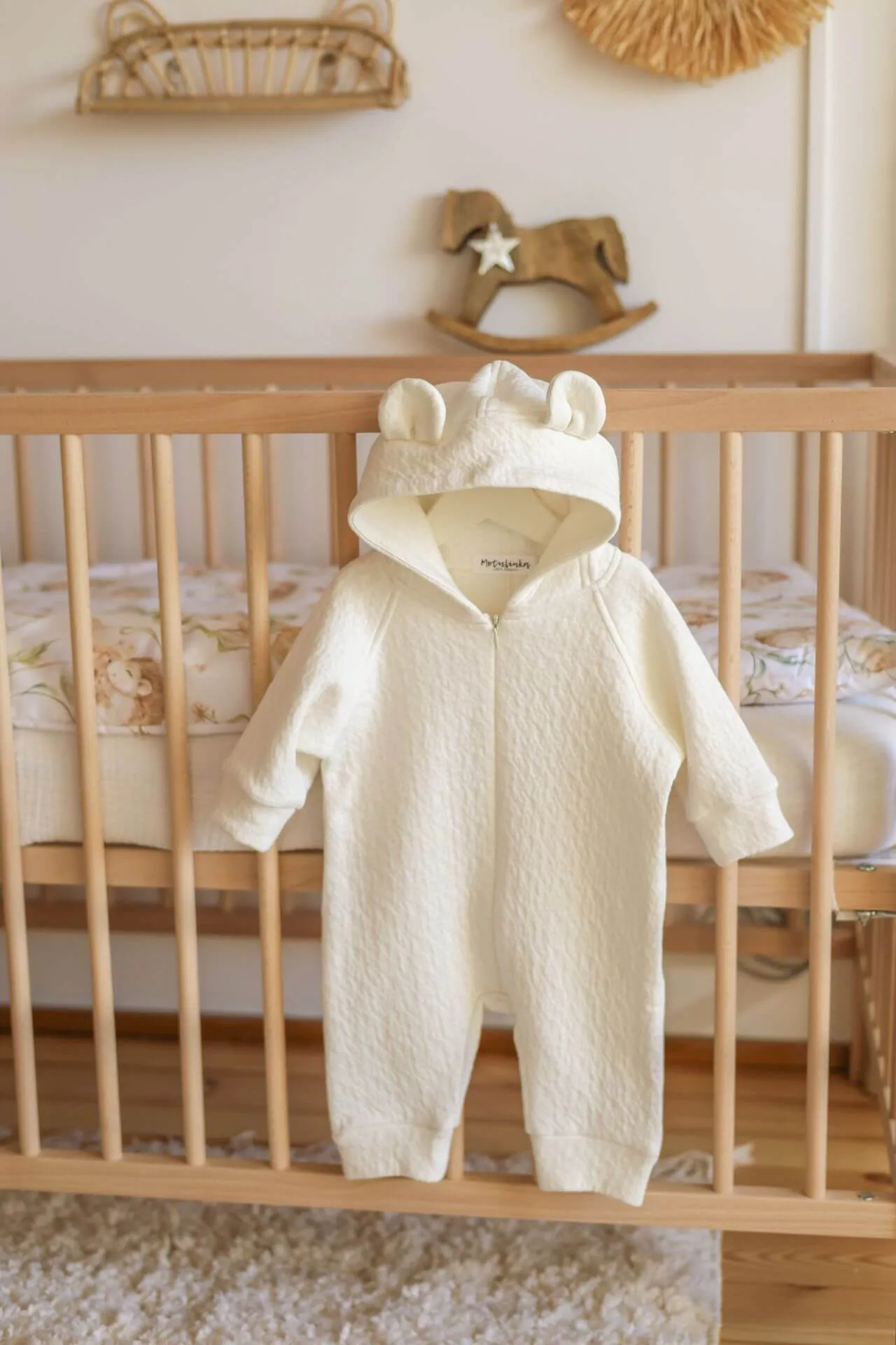 Light Baby Overall Pramsuit - Pearl (newborn -12 months)