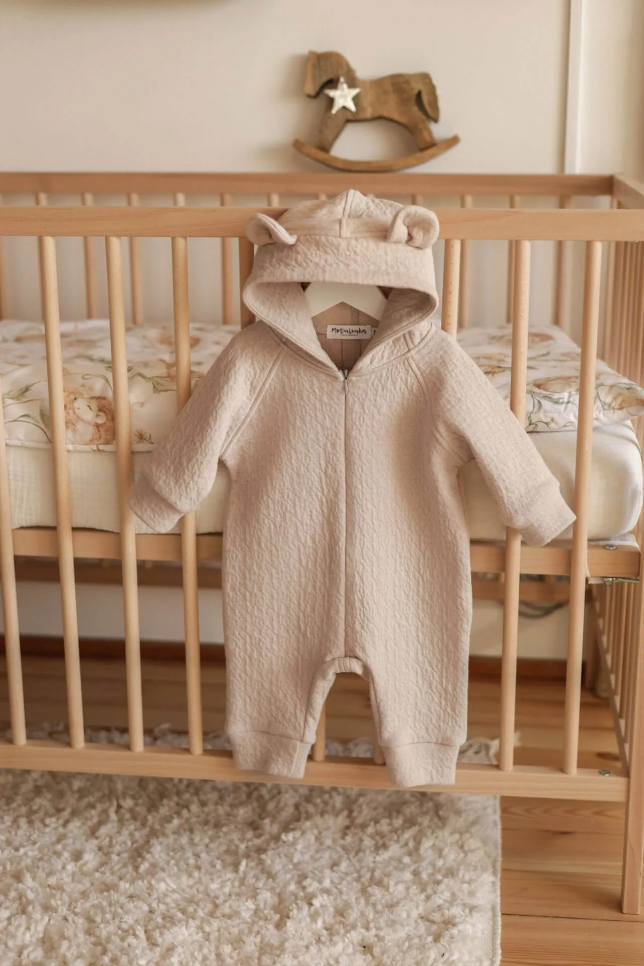 Light Baby Overall Pramsuit - Sand Beige (newborn -12 months)