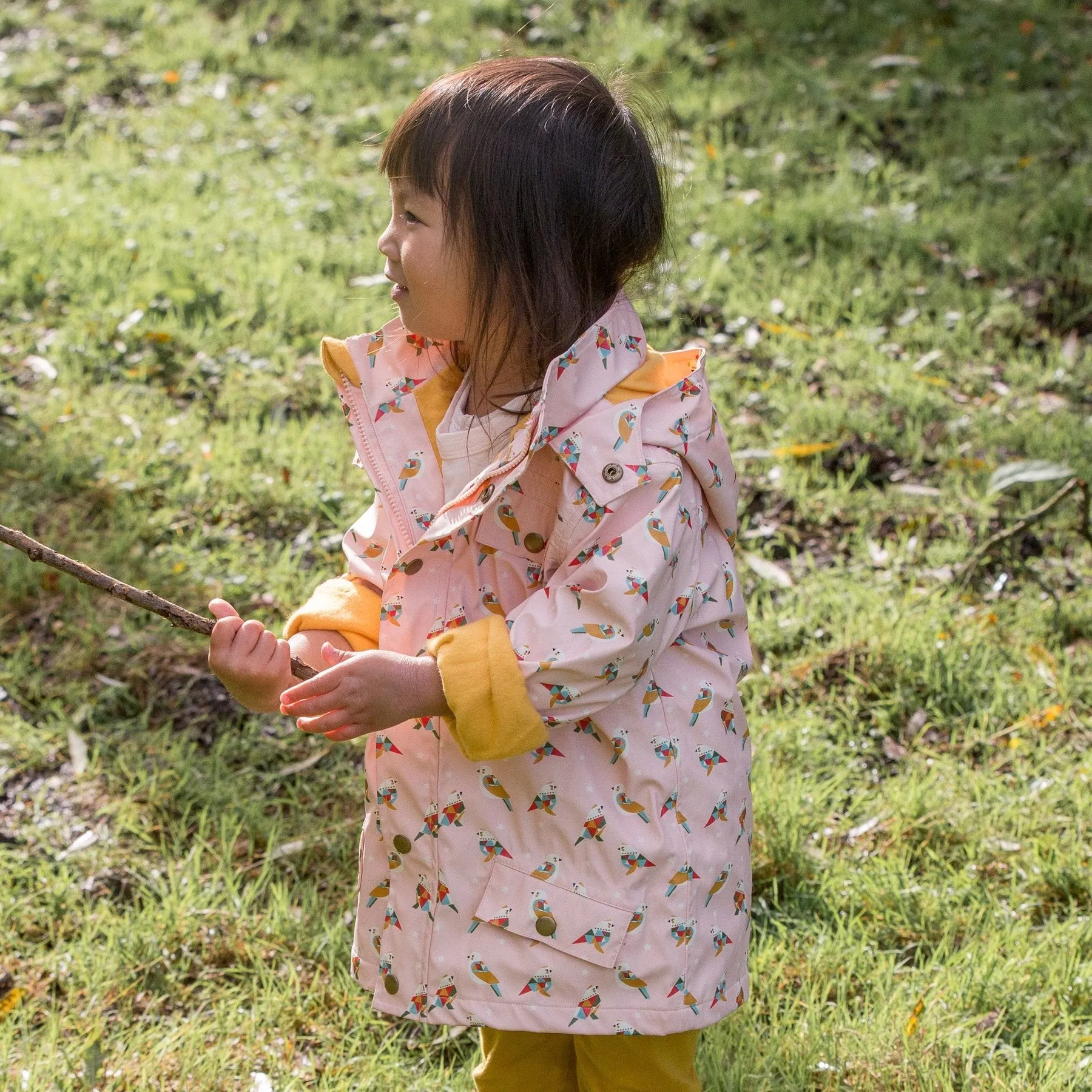 Little Green Radicals Origami Birds Waterproof Raincoat (1-6yrs)