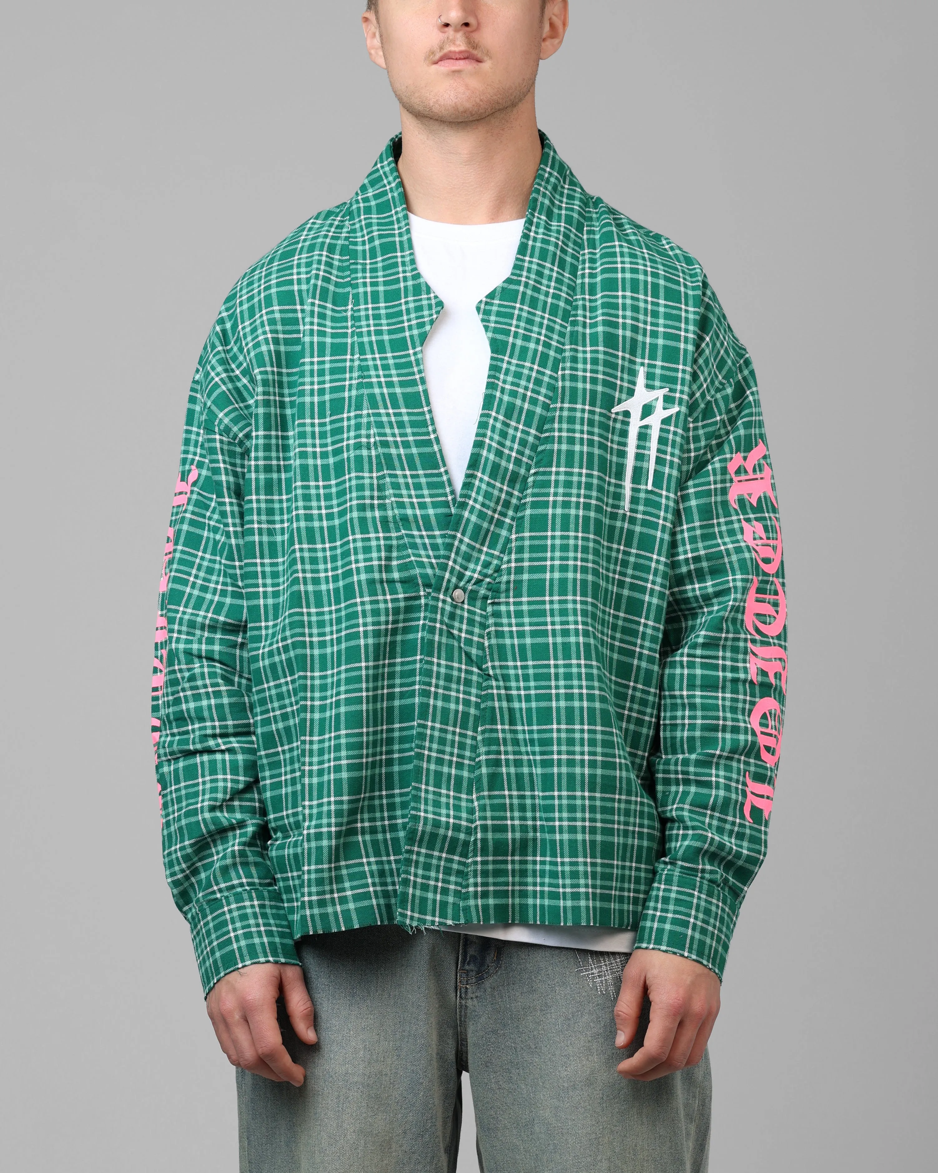 Loiter Kimono Flannel Green