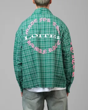 Loiter Kimono Flannel Green