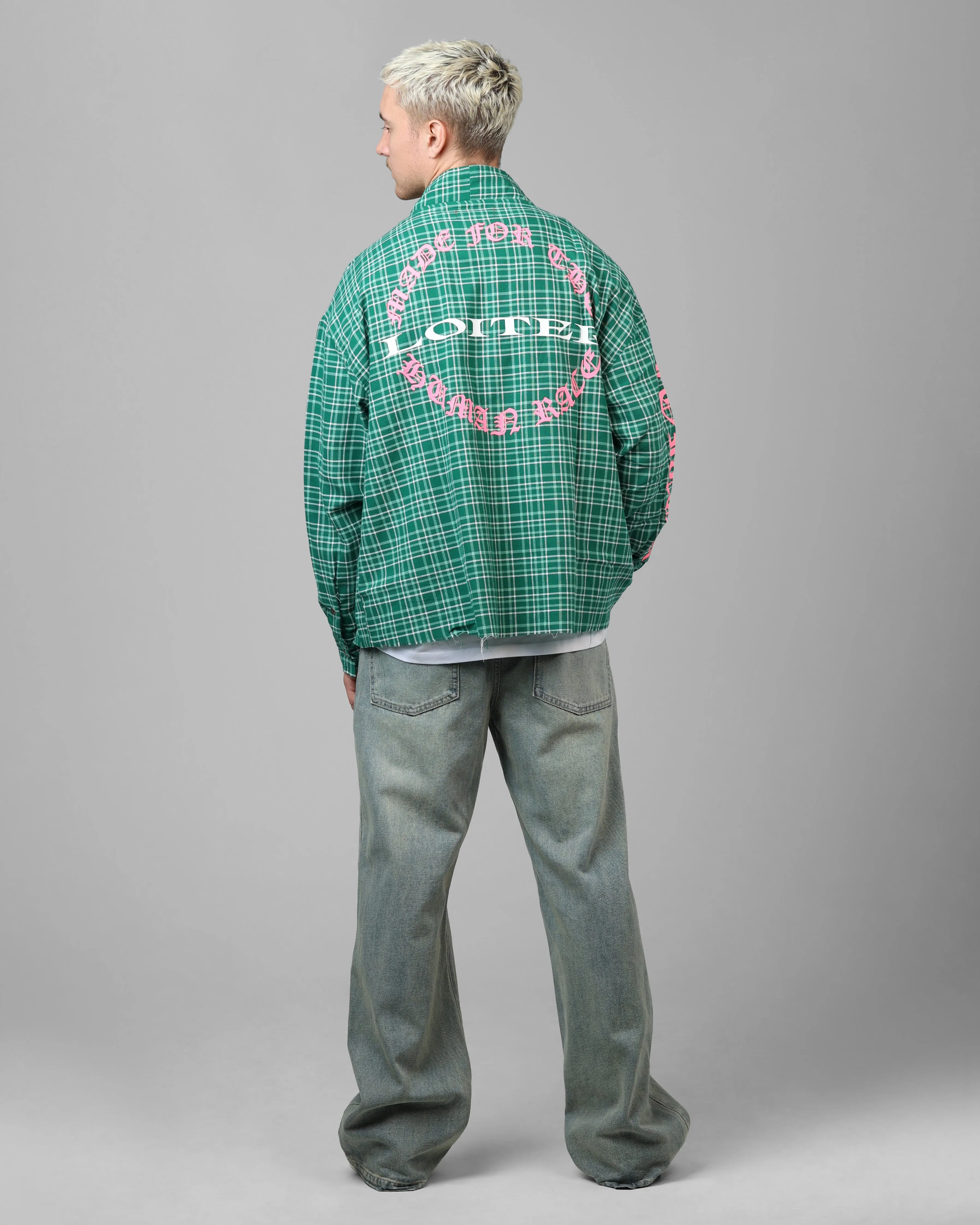 Loiter Kimono Flannel Green