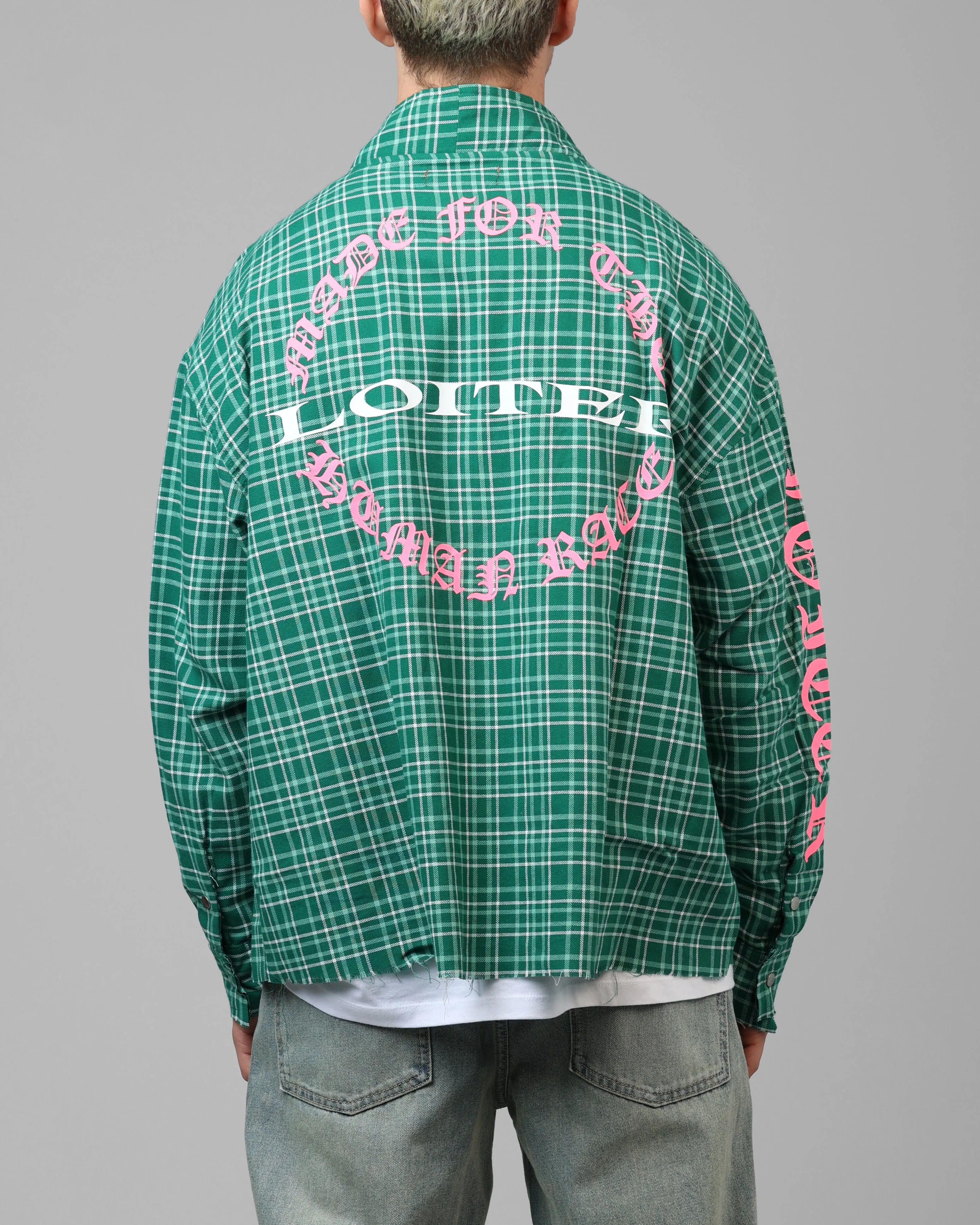 Loiter Kimono Flannel Green