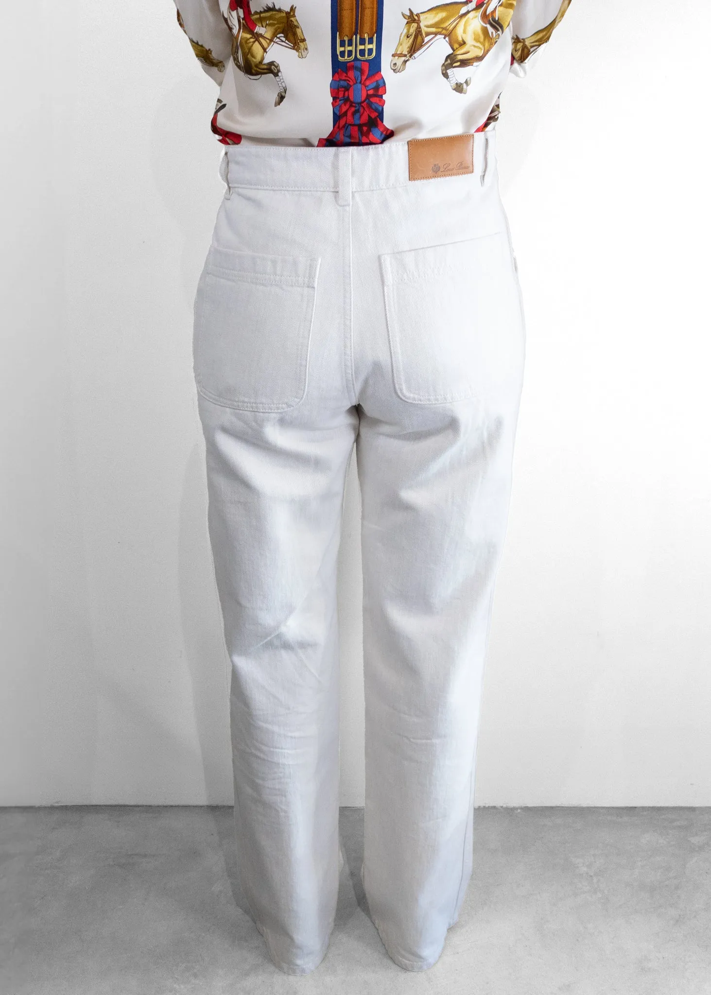 Loro Piana White Straight Leg Jeans