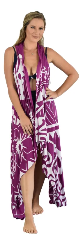 Magic Sarong | Hawaii Tribal | Turtle Purple | Kimono Vest