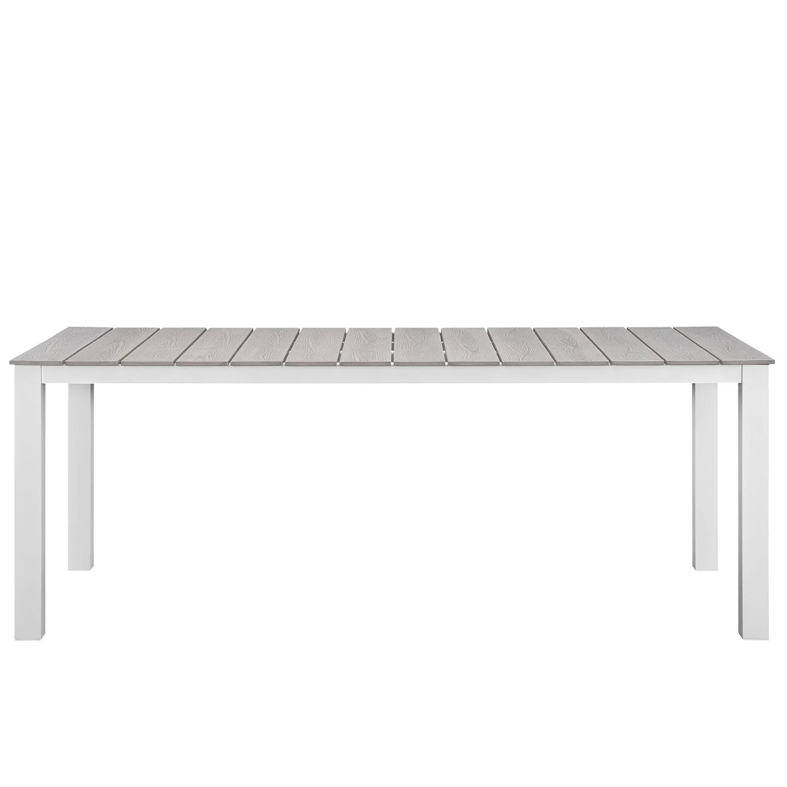 Maine 9 Piece Outdoor Patio Dining Set White Light Gray EEI-1753-WHI-LGR-SET