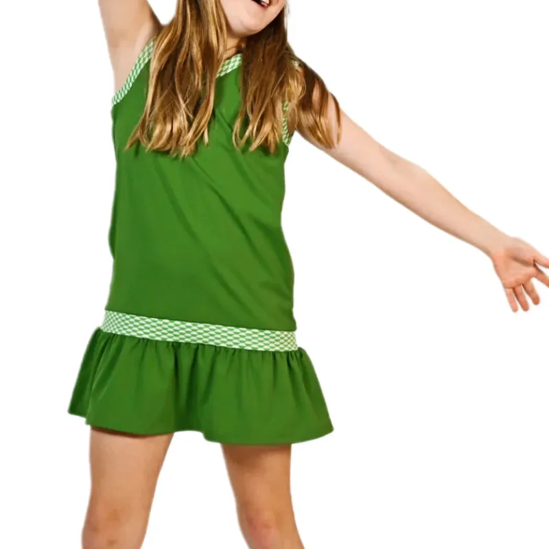 Marie Birdie Girls Love Street Dress - Green Hex