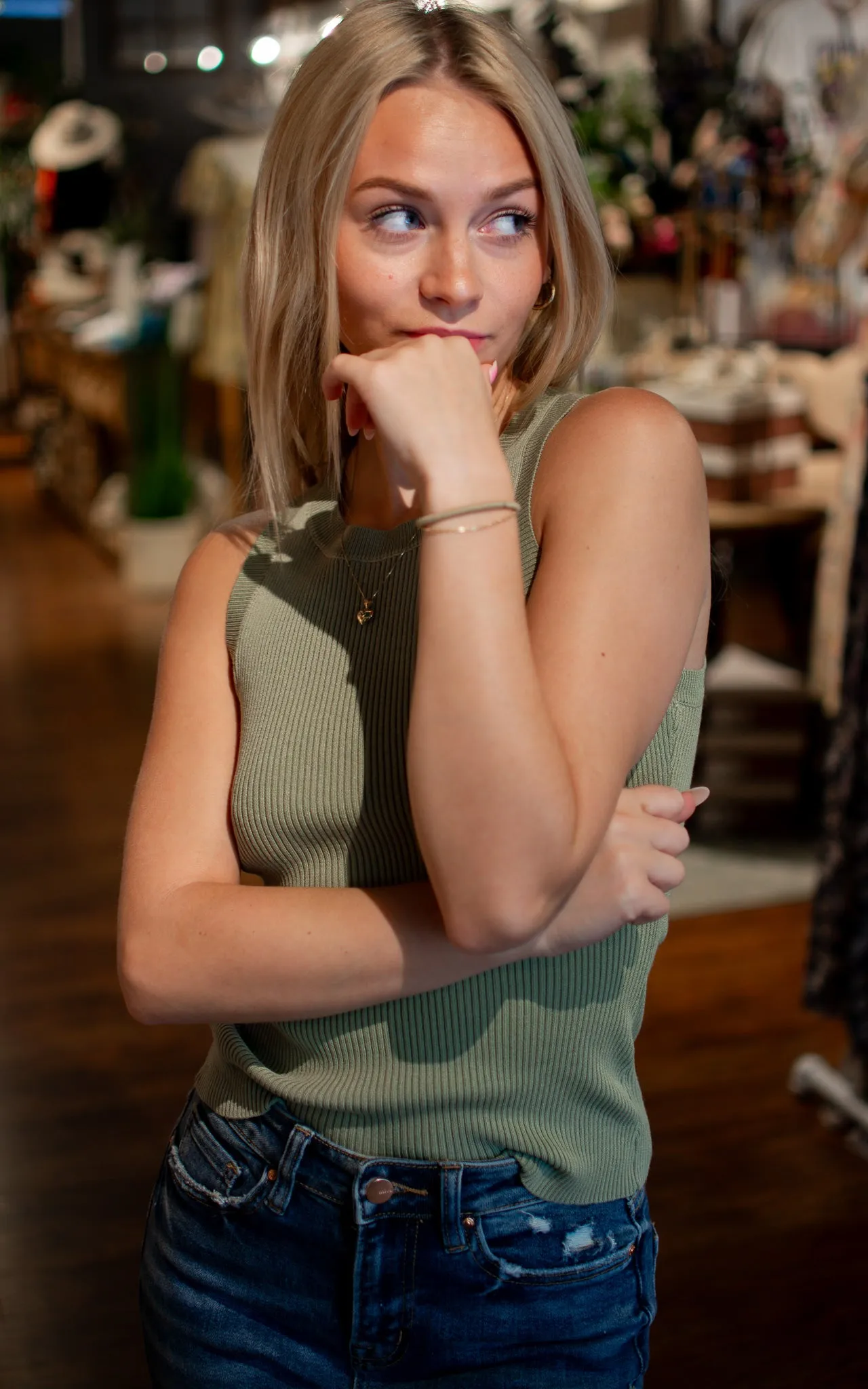 Mary Jane Ribbed Tank Top