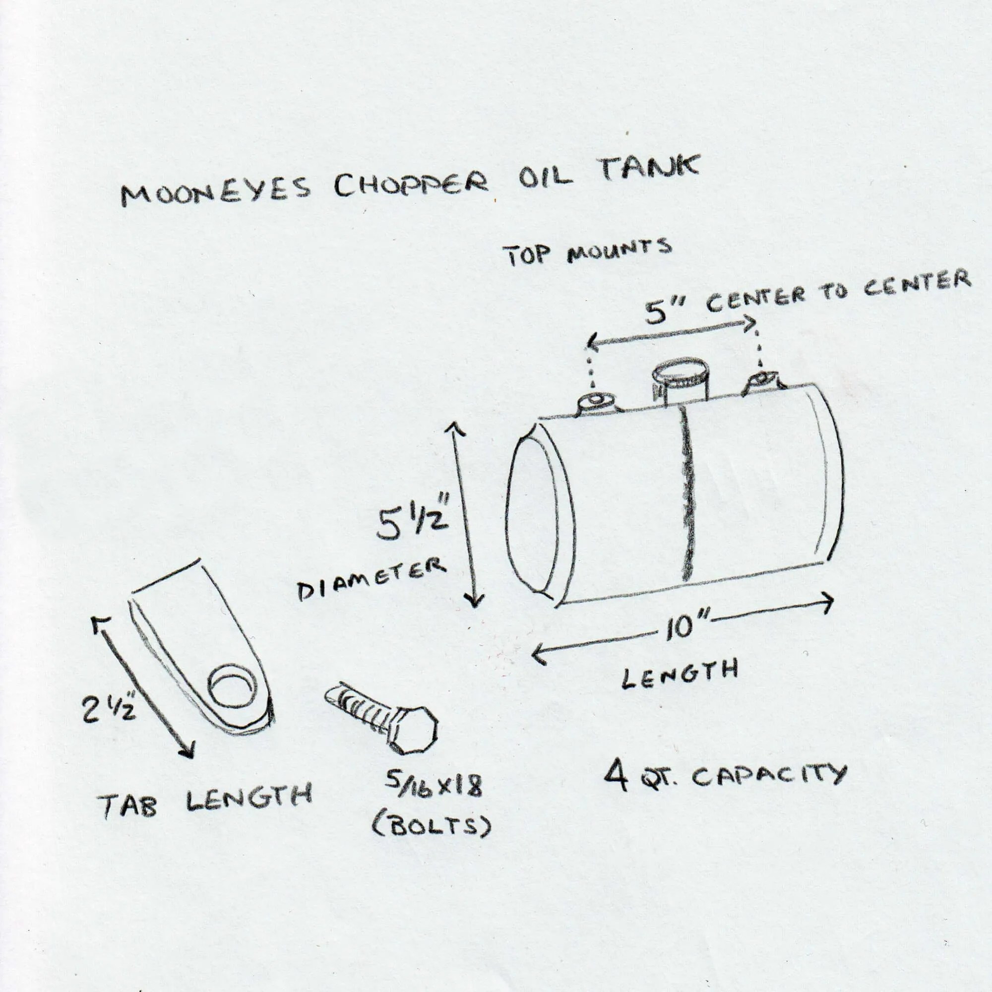 MC Motorcycle Chopper Oil Tank for Harley-Davidson Choppers