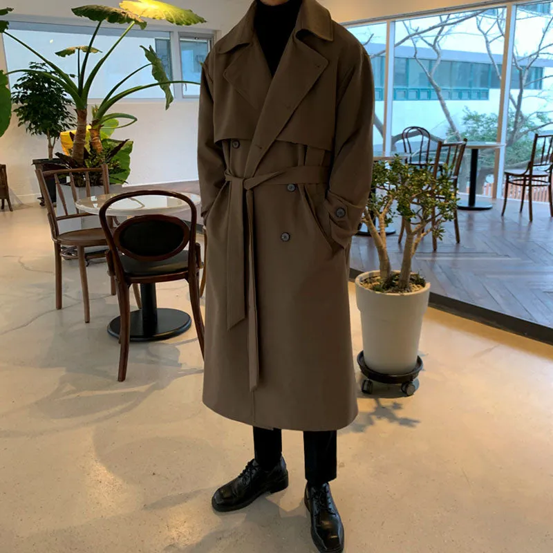 Men's Mid-length Loose Trench Coat