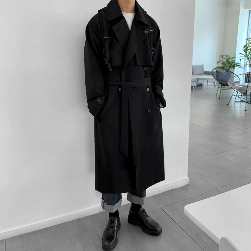 Men's Mid-length Loose Trench Coat