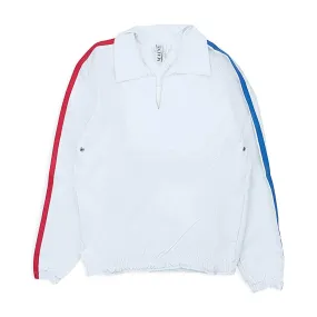 MNS-XOTW-0001/L TO01WHT_WHITE White/Blue Mains Side Strip Quarter Zip Track Jacket Size L