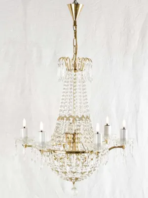 Montgolfier crystal chandelier - 6 lights - 24¾" diameter