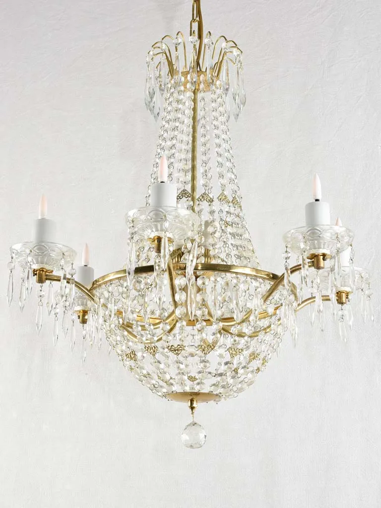 Montgolfier crystal chandelier - 6 lights - 24¾" diameter