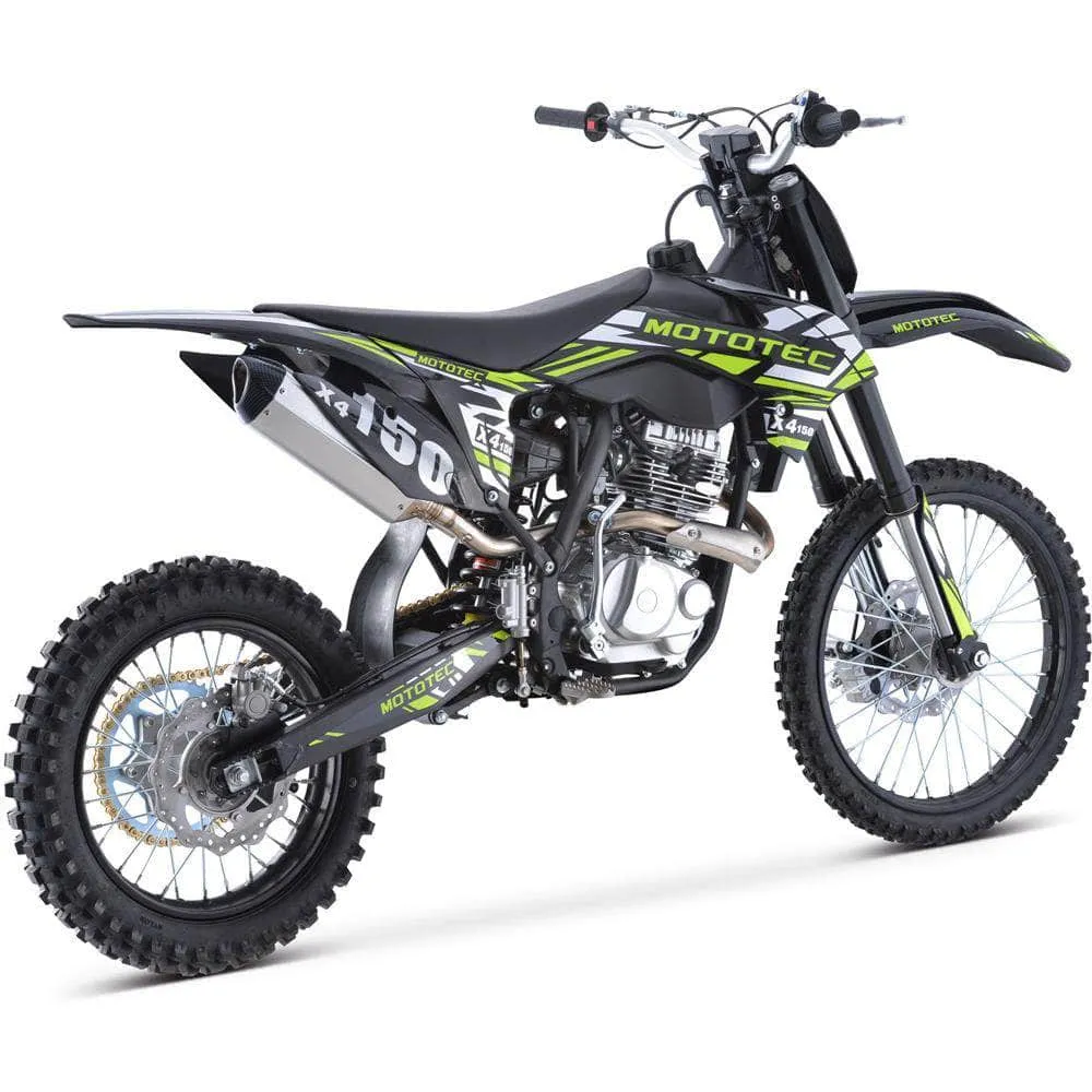 MotoTec X4 150cc 4-Stroke Dirt Bike Black