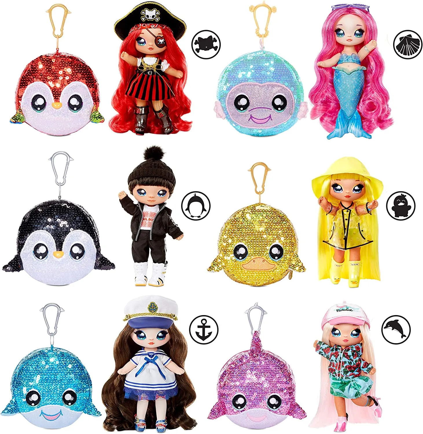 Na Na Na Surprise 2-in-1 Fashion Doll and Sparkly Sequined Purse Sparkle Series – Daria Duckie, 7.5" Raincoat Doll (packaging may vary)