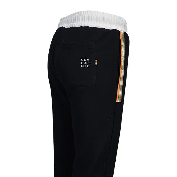 NAVY BLUE BOYS JOGGERS WITH WHITE WAISTBAND