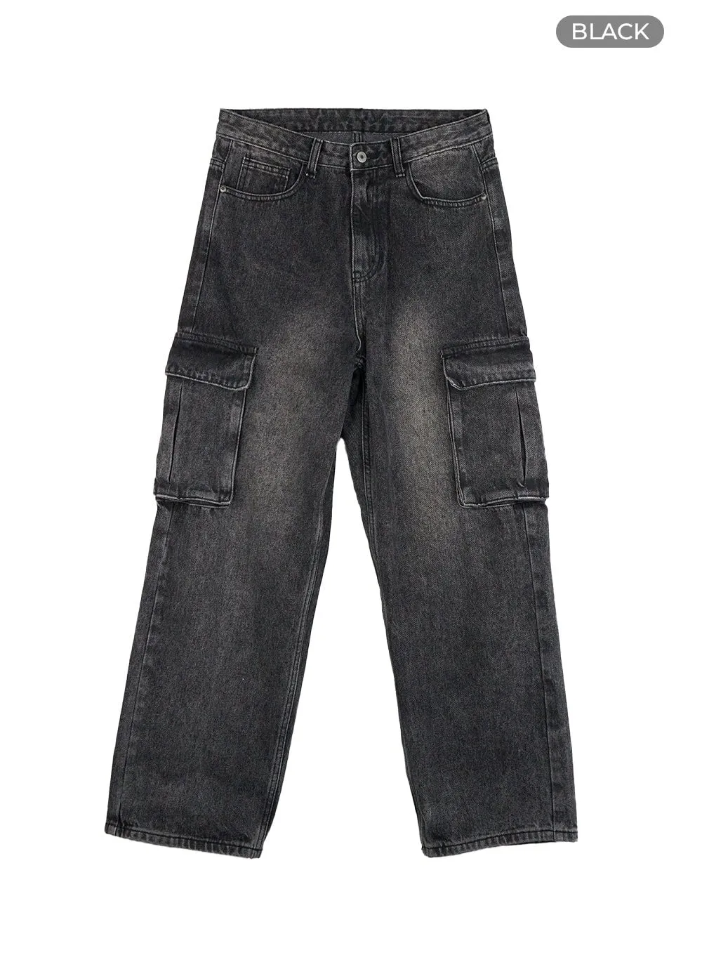 Neve Washed Cargo Denim Jeans IS427