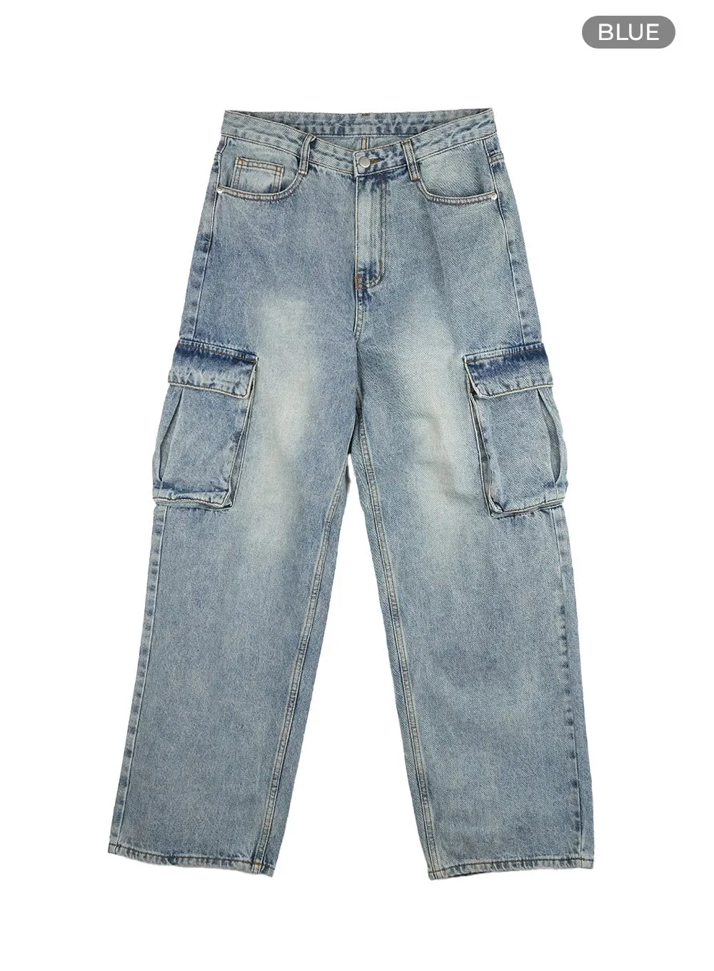 Neve Washed Cargo Denim Jeans IS427